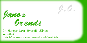 janos orendi business card